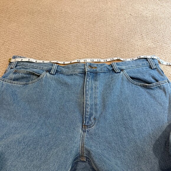 Duluth Trading Co Jeans Ballroom Relaxed Fit Tradesman Easy Light Wash Size 44 - Picture 6 of 16